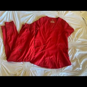 Jogger Red scrub set